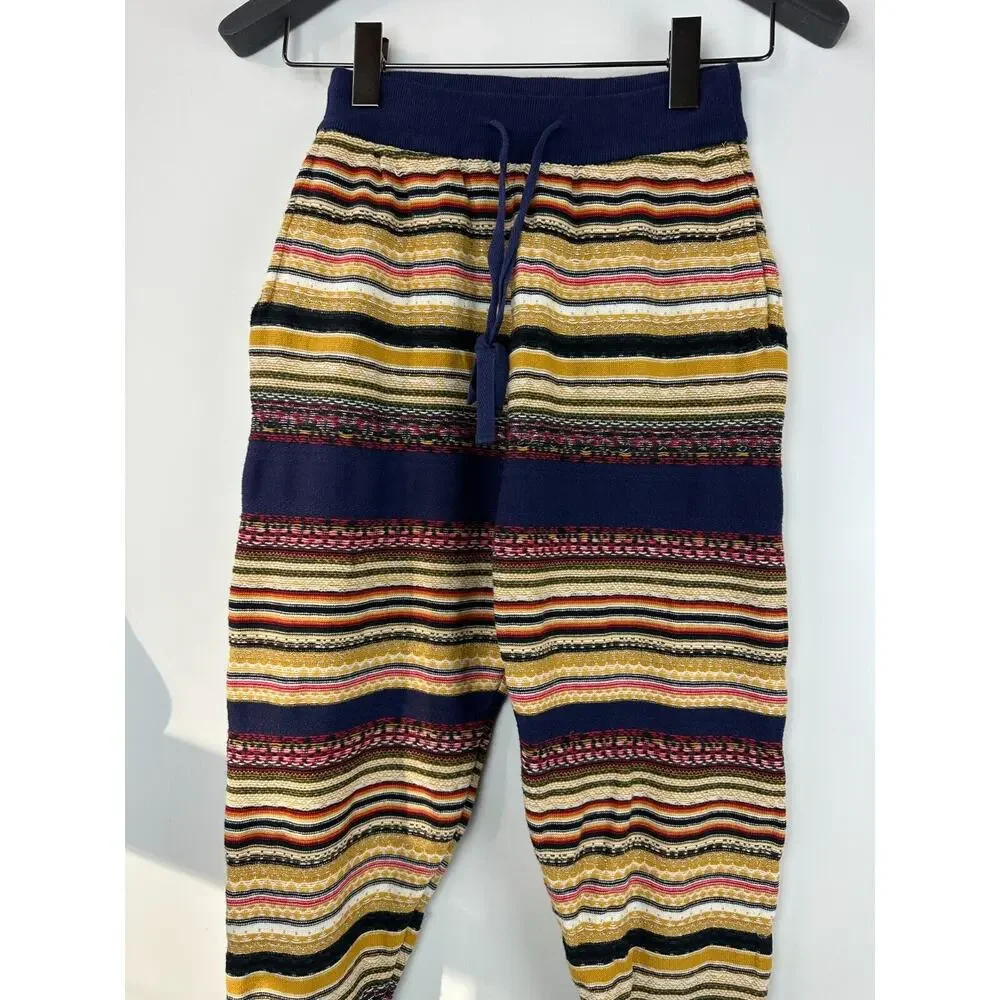 Free People All Mixed Up Knit Striped Jogger Pants Lounge Drawstring Size XS - Picture 6 of 16
